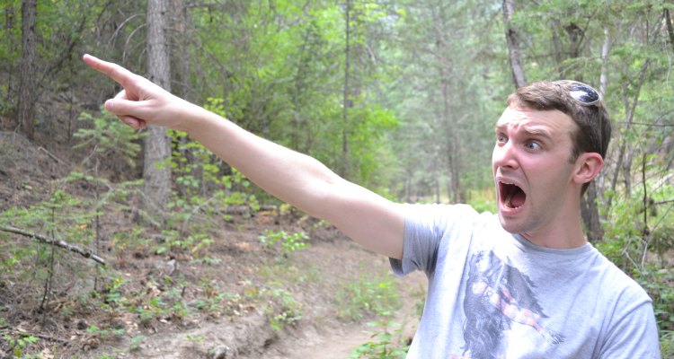 Rob spots a lion in Boulder